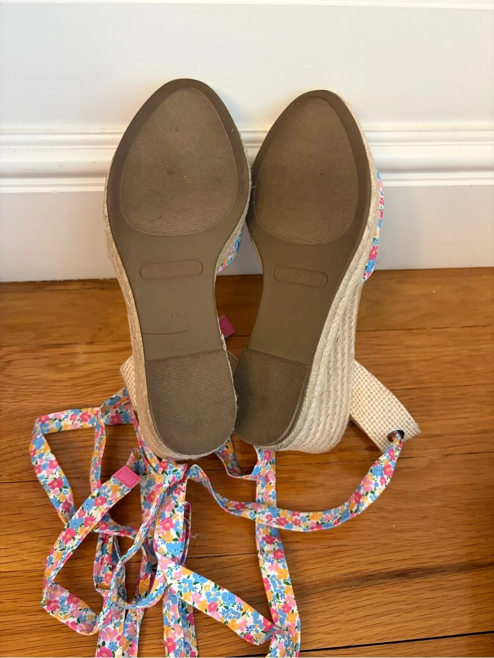 Nine West Friend Ankle Wrap Espadrilles Floral 7.5